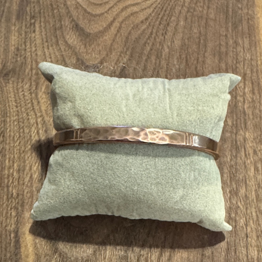 Elegant Hammered Copper-Tone Bracelet